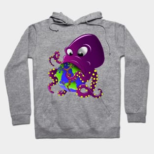 Eat the World - funny octopus Design Hoodie